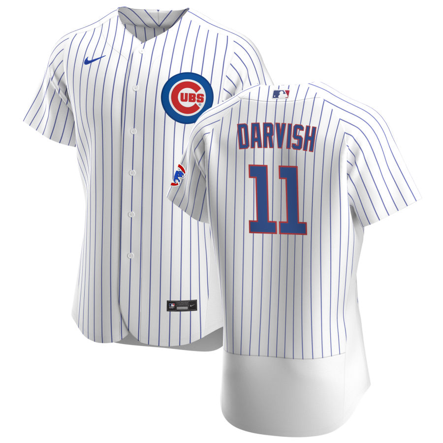 Chicago Cubs #11 Yu Darvish Men Nike White Home 2020 Authentic Player Jersey->arizona diamondback->MLB Jersey